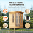 VEVOR Far Infrared Ξύλινη Σάουνα Δωμάτιο Home Sauna Spa για 2 Άτομα 1850W