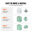 VEVOR Walk-in Green House, 4,6 x 4,6 x 6,6 ft Θερμοκήπιο με ράφια, ρύθμιση σε λίγα λεπτά, κάλυμμα PE υψηλής αντοχής με πόρτες και παράθυρα και ατσάλινο πλαίσιο, κατάλληλο για φύτευση και αποθήκευση, πράσινο