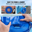 Εύκαμπτος σωλήνας VEVOR Backwash, 2 in x 50 ft, βαρέως τύπου PVC επίπεδος σωλήνας εκκένωσης πισίνας με σφιγκτήρες, ανθεκτικός στις καιρικές συνθήκες και στη διάρρηξη, συμβατός με αντλίες, φίλτρα άμμου, για αποστράγγιση λυμάτων πισινών, μπλε