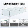 VEVOR Gas Fire Pit Wind Guard for Square Fire Table, 595 x 190 x 165 mm Clear Tempered Wind Guard for Firepits, 8mm πάχους τετράγωνη γυάλινη ασπίδα, γυάλινο πάνελ με σκληρό γωνιακό βραχίονα και πόδια