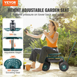 Κάθισμα εργασίας VEVOR Garden Cart Rolling με ρόδες, Σκαμπό κηπουρικής για φύτευση, Περιστρεφόμενο κάθισμα 360 μοιρών, Wagon Scooter με λαβή τιμονιού &amp; δίσκος βοηθητικών εργαλείων, χρήση για βεράντα, αυλή και εξωτερικούς χώρους, πράσινο