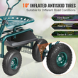 Κάθισμα εργασίας VEVOR Garden Cart Rolling με ρόδες, Σκαμπό κηπουρικής για φύτευση, Περιστρεφόμενο κάθισμα 360 μοιρών, Wagon Scooter με λαβή τιμονιού &amp; δίσκος βοηθητικών εργαλείων, χρήση για βεράντα, αυλή και εξωτερικούς χώρους, πράσινο