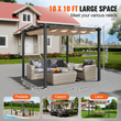 VEVOR 10&#039;x10&#039; Αναδιπλούμενη πέργκολα εξωτερικού χώρου με κουβούκλιο Αλουμινίου Μπεζ