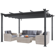VEVOR 10&#039;x13&#039; Outdoor Retractable Pergola with Sun Shade Canopy Αλουμίνιο Γκρι