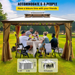 Κιόσκι VEVOR Patio Gazebo 10x10ft Hardtop Gazebo Gazebo με κουνουπιέρες Εξωτερικό Κιόσκι Αίθριο Σκηνής Κήπος Ανέμες Αντικατάσταση κουβούκλιο Διπλής οροφής κουβούκλιο στέγης Κιόσκι για αίθρια κήπου Home Lawn Brown