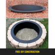 Δαχτυλίδι VEVOR Fire Pit Δαχτυλίδι 45 ιντσών Fire Pit Pan Δαχτυλίδι τζάκι από συμπαγές χάλυβα βαρέως τύπου Δαχτυλίδι/επένδυση για φωτιά στο τζάκι Έδαφος για υπαίθριο κάμπινγκ