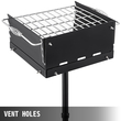 Ψησταριά VEVOR Outdoor Park Style Grill 16 x 16 ιντσών Carbon Steel Style Park Style BBQ Grill Ρυθμιζόμενη ψησταριά πάρκου με κάρβουνο με σχάρα από ανοξείδωτο χάλυβα Εξωτερική σχάρα πάρκου, κολόνα στο έδαφος