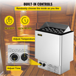 VEVOR 9KW Σόμπα σάουνας 380V-415V Wet&amp;Dry Electric Sauna Heater with Ενσωματωμένη Μονάδα Ελέγχου Θερμαντήρας Σάουνας από Ανοξείδωτο Χάλυβα