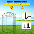 VEVOR Birdcage Shape Garden Arbor, 8 FT ύψος, 5,2 FT πλάτος, Heavy Duty σφυρήλατο Iron Arbor, Wedding Arch Trellis for Climbing Vines in Outdoor Garden, Backyard, Lawn, Patio, Black