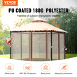 Κιόσκι VEVOR Patio για 6-8 άτομα, Κιόσκι Backyard 10 x 10 FT, με κουνουπιέρα, μεταλλικό σκελετό και πολυεστέρα 180G με επίστρωση PU, υπαίθριο στέγαστρο για αίθριο, αυλή, γκαζόν, κήπο, κατάστρωμα