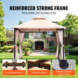 Κιόσκι VEVOR Patio για 6-8 άτομα, Κιόσκι Backyard 10 x 10 FT, με κουνουπιέρα, μεταλλικό σκελετό και πολυεστέρα 180G με επίστρωση PU, υπαίθριο στέγαστρο για αίθριο, αυλή, γκαζόν, κήπο, κατάστρωμα