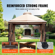 Κιόσκι VEVOR Patio για 10-12 Άτομα, Κιόσκι Backyard 10 x 13 FT, με κουνουπιέρα, μεταλλικό σκελετό και πολυεστέρα 180G με επίστρωση PU, υπαίθριο στέγαστρο για αίθριο, πίσω αυλή, γκαζόν, κήπο, κατάστρωμα