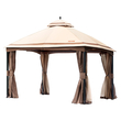 Κιόσκι VEVOR Patio για 10-12 Άτομα, Κιόσκι Backyard 10 x 13 FT, με κουνουπιέρα, μεταλλικό σκελετό και πολυεστέρα 180G με επίστρωση PU, υπαίθριο στέγαστρο για αίθριο, πίσω αυλή, γκαζόν, κήπο, κατάστρωμα