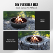 VEVOR Fire Pit Ring Round 36 inch Outer Steel Liner DIY Firepit Ring Campfire