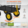 VEVOR Steel Garden Cart, Heavy Duty 1400 lbs, με αφαιρούμενες πλευρές πλέγματος για μετατροπή σε επίπεδη επιφάνεια, μεταλλικό βαγόνι με λαβή 2 σε 1 και 15 σε ελαστικά, ιδανικό για κήπο, αγρόκτημα, αυλή