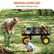 VEVOR Steel Garden Cart, Heavy Duty 1200 lbs, με αφαιρούμενες πλευρές πλέγματος για μετατροπή σε επίπεδη επιφάνεια, μεταλλικό βαγόνι με λαβή 2 σε 1 και 13 σε ελαστικά, ιδανικό για κήπο, αγρόκτημα, αυλή