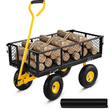 VEVOR Steel Garden Cart, Heavy Duty 500 lbs, με αφαιρούμενες πλευρές πλέγματος για μετατροπή σε επίπεδη επιφάνεια, Utility μεταλλικό βαγόνι με περιστρεφόμενη λαβή 180° και ελαστικά 10 in, ιδανικό για κήπο, αγρόκτημα, αυλή
