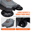 VEVOR Walk-behind Hand Push Floor Sweeper, 25,6&quot; Sweeping Width Floor Sweeper Μη ηλεκτρικό, δοχείο απορριμμάτων 5 γαλονιών, ρυθμιζόμενη γωνία και ύψος αναδιπλούμενη λαβή για διάδρομο, αυλή, γκαράζ, βεράντα