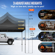 VEVOR 10 x 10 FT Pop Up Σκηνή με κουβούκλιο, Τέντα κιόσκι εξωτερικού χώρου με αποσπώμενα πλευρικά τοιχώματα και τσάντα με τροχούς, αδιάβροχο στιγμιαίο καταφύγιο κιόσκι για πάρτι, κήπο, αυλή, μαύρο