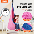 VEVOR Kids Pod Swing Seat Κρεμαστή καρέκλα αιώρας με χορδές LED φώτα 120 λίβρες