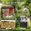 VEVOR Clear Vinyl Tarp 9,8 x 13,1 ft Clear Vinyl Patio Construction with Grommets