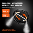 VEVOR Pressure Washer Surface Cleaner Universal 15&quot;, Pressure Washer Attachment 4000 Max PSI with 2 Extension Wand, 1/4&quot; Quick-Connect Connector Power Concrete Cleaner, For Floor Driveway, Patio