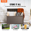 VEVOR Deck Box, 100 Gallon Outdoor Storage Box, 48,0&quot; x 21,5&quot; x 24,5&quot;, Αδιάβροχο PP Deckbox με λουκέτο από κράμα αλουμινίου, για έπιπλα βεράντας, παιχνίδια πισίνας, εργαλεία κήπου, μαξιλάρια εξωτερικού χώρου, γκρι