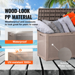VEVOR Deck Box, 100 Gallon Outdoor Storage Box, 48,0&quot; x 21,5&quot; x 24,5&quot;, Αδιάβροχο PP Deckbox με λουκέτο από κράμα αλουμινίου, για έπιπλα βεράντας, παιχνίδια πισίνας, εργαλεία κήπου, μαξιλάρια εξωτερικού χώρου, γκρι