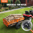 VEVOR Heavy Duty Steel ATV Dump Trailer, χωρητικότητα φορτίου 1500 λιβρών 15 κυβικά πόδια, ρυμουλκούμενο πίσω από το καρότσι χωματερής Garden Trailer, με αφαιρούμενα πλαϊνά και 2 ελαστικά, για χλοοκοπτικά, τρακτέρ, ATV, UTV