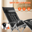 VEVOR Zero Gravity Chair 26&quot; Zero Gravity Recliner Lounge Chair Indoor &amp; Outdoor
