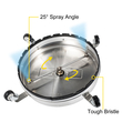 VEVOR Surface Cleaner, 4000 psi Pressure Surface Cleaner, 18&quot; Pressure Washer Surface Cleaner 1/4&quot; QC Pressure Washing Surface Cleaner Καθαριστικό με πίεση από ανοξείδωτο χάλυβα για καταστρώματα με διπλό περιστροφικό βραχίονα