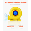 VEVOR Inflatable Bounce House Blower 0.8&amp;1HP 750W για Commercial Bounce House
