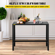 Τραπέζι μπαρ VEVOR εξωτερικού χώρου, 46,5 \&quot; L x 15 \&quot; Π x 38,6\&quot; Υ, Στενό Ορθογώνιο Ύψος Pub Station, Στιβαρό Μεταλλικό Πλαίσιο Ψηλός Πάγκος με Ρυθμιζόμενα Πόδια, για Αίθριο, Μπαλκόνι, Τραπεζαρία, Μπιστρό, Κήπος, Bl