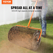 VEVOR Compost Spreader, 24,4-25,6&quot; ρυθμιζόμενη λαβή, πλάτος 24&quot;, κύλινδρος τύρφης βρύου γκαζόν και κήπου με πλαϊνά μάνδαλα, καλάθι από ατσάλι με επίστρωση πούδρας για διασπορά κοπριάς, φυτόχωμα, μαύρο
