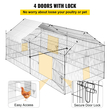 VEVOR Chicken Coop, 87&quot; x 41,7&quot; x 41&quot;, Rabbit Run Enclosure Stand με αδιάβροχο και αντιηλιακό κάλυμμα για εξωτερικούς χώρους, εσωτερικούς χώρους, αυλή και φάρμα, μεταλλικό κλουβί για παρκοκρέβατο κατοικίδιων για μικρά ζώα, πάπια, κότα