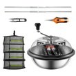 Περιλαμβάνονται κλαδευτήρια VEVOR Leaf Bowl, 16&#039;&#039; Trimmer Bowl, Manual Bud Trimmer με λεπίδες από ανοξείδωτο χάλυβα για περιστροφή περιστροφής, θόλο καθαρής ορατότητας, πτυσσόμενη σχάρα στεγνώματος βοτάνων και κλαδευτήρι χειρός