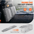 VEVOR Live Animal Cage Trap, 31&quot; x 10&quot; x 12&quot; Humane Cat Trap Γαλβανισμένο Σίδερο, Πτυσσόμενη Παγίδα Ζώων με Λαβή για κουνέλια, αδέσποτες γάτες, σκίουρους, ρακούν, αγριόχοιρους και οπόσουμ