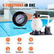 Vevor Sand Filter Pump Above Ground 1,14hp 850w Power 16-inch Sand Filter Tank 18000 L/h Ρυθμός ροής 18000 L/h Σύστημα Αντλίας Πισίνας &amp; Φίλτρα Combo Σετ με βαλβίδα πολλαπλών θυρών 6 κατευθύνσεων και καλάθι φίλτρου, για οικιακές και εμπορικές πισίνες