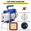VEVOR 3 CFM 1/4HP Μονοβάθμια αντλία κενού, 3 γαλόνια (13 λίτρα) κιτ θαλάμου κενού, κιτ ψύξης A/C HVAC
