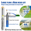 Υποβρύχια αντλία VEVOR Deep Well, 370W 230V/50Hz, 110L/min 44 m Head, με καλώδιο 20 m &amp; εξωτερικό κιβώτιο ελέγχου, 10,2 cm Αντλίες νερού από ανοξείδωτο χάλυβα για βιομηχανική, άρδευση &amp; οικιακή χρήση, IP68 αδιάβροχη