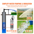 VEVOR Solar Water Pump, 12V DC 120W υποβρύχια αντλία βαθιάς πηγαδιού, Max Flow 3,2 GPM, Max Head 230 ft, Max Submersion 98,4 ft, Solar Powered Water Pump for Well, Farm Ranch Ardification, Livestock Drinking