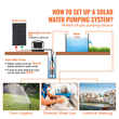 VEVOR Solar Water Pump, 12V DC 120W υποβρύχια αντλία βαθιάς πηγαδιού, Max Flow 3,2 GPM, Max Head 230 ft, Max Submersion 98,4 ft, Solar Powered Water Pump for Well, Farm Ranch Ardification, Livestock Drinking