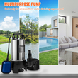 Υποβρύχια αντλία νερού VEVOR, 1100W 20000L/H, με καλώδιο 10 m και αυτόματο συνδεδεμένο διακόπτη πλωτήρα, φορητός ανοξείδωτος χάλυβας για βρώμικα ή καθαρά, πλημμύρες αποχέτευσης, άδειες λίμνες κήπων, πισίνες, υδρομασάζ