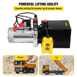 VEVOR Hydraulic Pump 12V DC Μονάδα υδραυλικής ισχύος διπλής δράσης 4L Steel Tank Hydraulic Pump Μονάδα ισχύος για Dump Trailer Car Lifting