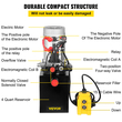VEVOR Hydraulic Pump 12V DC Μονάδα υδραυλικής ισχύος διπλής δράσης 4L Steel Tank Hydraulic Pump Μονάδα ισχύος για Dump Trailer Car Lifting