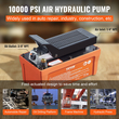 VEVOR Air Hydraulic Pump, 10.000 PSI 1/2 Gal Reservoir, NPT 3/8&quot; Oil Outlet, NPT 1/4&quot; Init, 6,6 ft Pipe, Foot Actuated Hydraulic Pump Air Treadle for Auto Body Frame Machines and Pulling Post, Πορτοκαλί