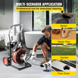VEVOR Drain Cleaner 50&#039; x 1/2&quot; Drain Cleaning Machine 370W Sewer Clog w/ Cutters 1750R/min with 4 Cutter and Foot Switch for 3/4&quot;-4&quot; (20mm-100mm) Pipes