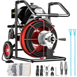 VEVOR Drain Cleaner 50&#039; x 1/2&quot; Drain Cleaning Machine 370W Sewer Clog w/ Cutters 1750R/min with 4 Cutter and Foot Switch for 3/4&quot;-4&quot; (20mm-100mm) Pipes