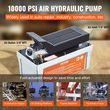 VEVOR Air Hydraulic Pump, 10.000 PSI 1/2 Gal Reservoir, NPT 3/8&quot; Oil Outlet, NPT 1/4&quot; Int, 6,6 ft Pipe, Foot Actuated Hydraulic Pump Air Treadle for Auto Body Frame Machines and Pulling Post, Γκρι