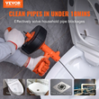 VEVOR Drain Auger 25Ft, Plumbing Snake Auto Feed, Plumbers Snake with Drill Attachment, Pipe Snake Drain Auger για Νεροχύτη μπάνιου κουζίνας με προστατευτικό σωλήνα και γάντια